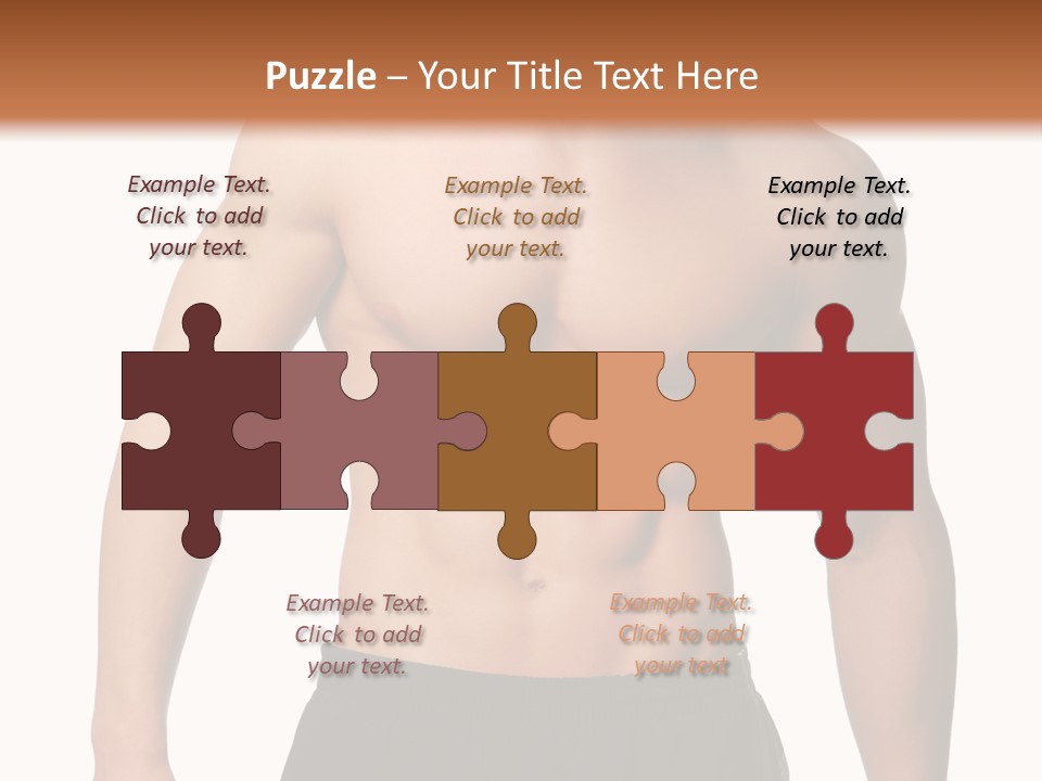 Sport And Health Body Of Young Muscular Man. Isolated On White. PowerPoint Template