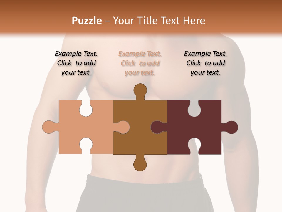 Sport And Health Body Of Young Muscular Man. Isolated On White. PowerPoint Template