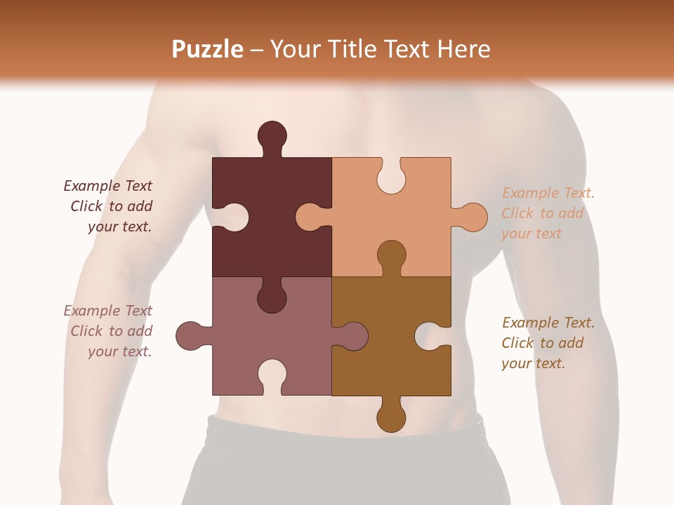 Sport And Health Body Of Young Muscular Man. Isolated On White. PowerPoint Template