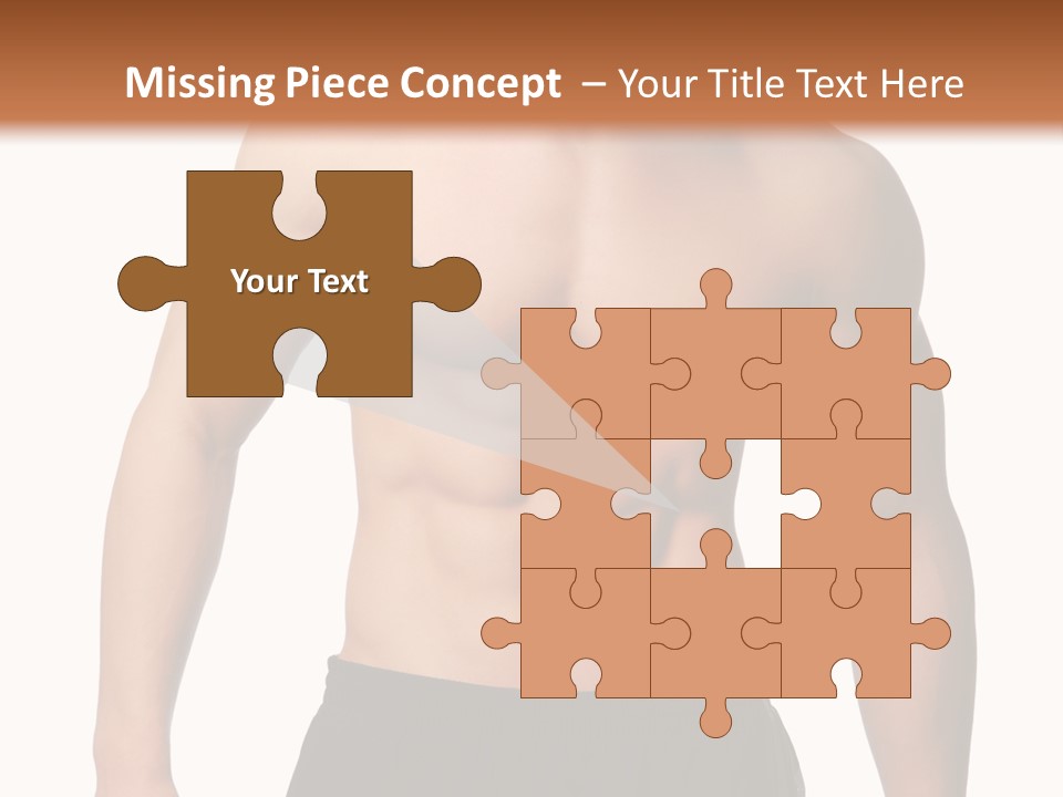 Sport And Health Body Of Young Muscular Man. Isolated On White. PowerPoint Template