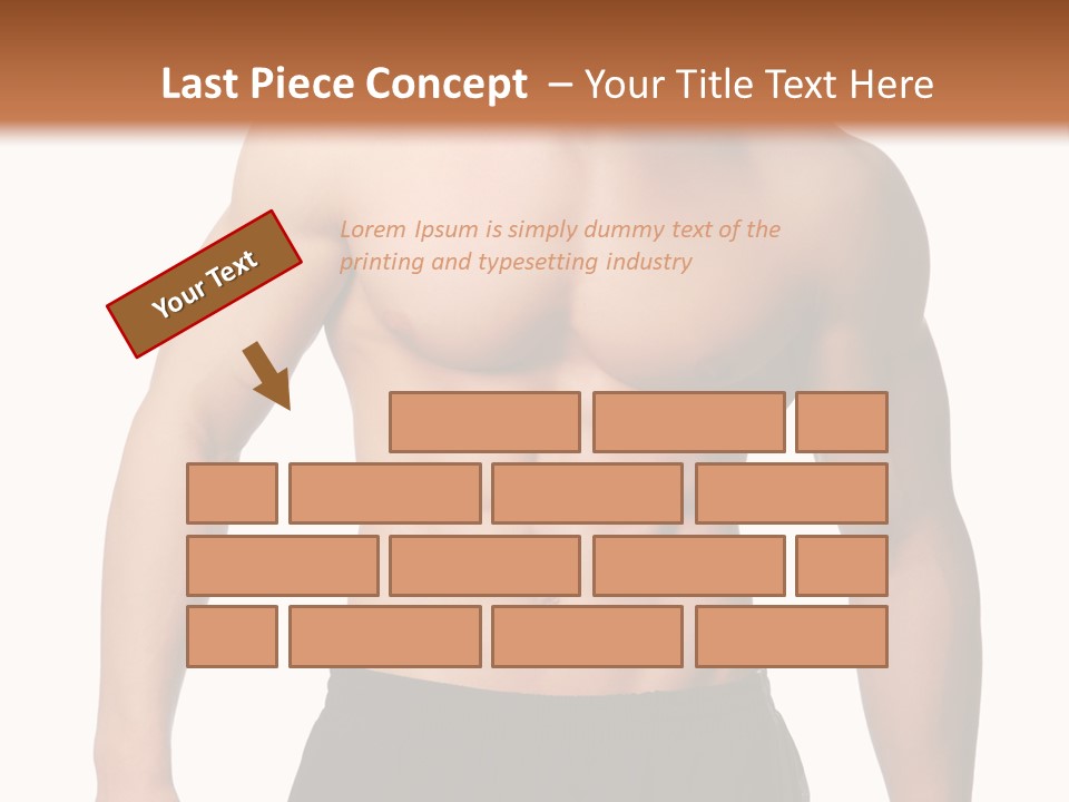 Sport And Health Body Of Young Muscular Man. Isolated On White. PowerPoint Template