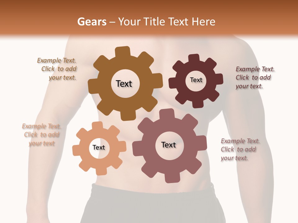 Sport And Health Body Of Young Muscular Man. Isolated On White. PowerPoint Template