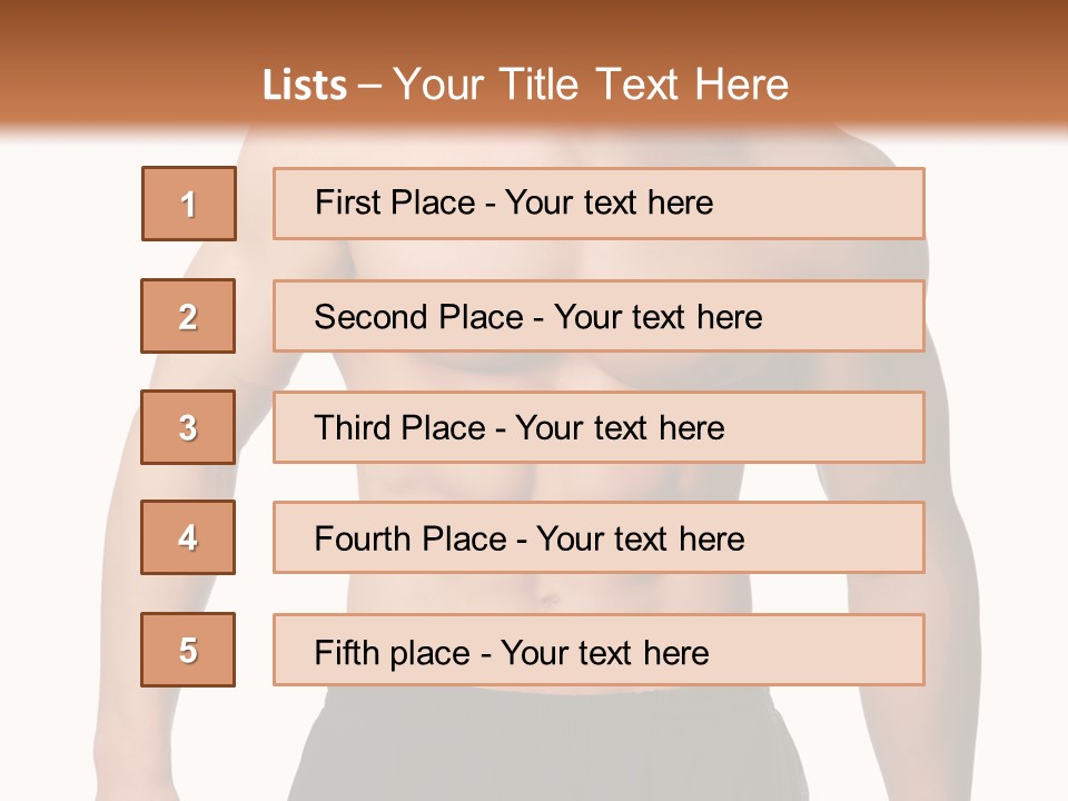 Sport And Health Body Of Young Muscular Man. Isolated On White. PowerPoint Template