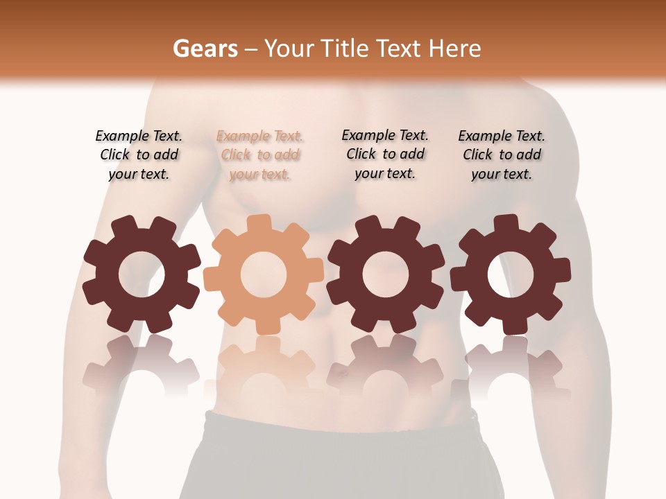 Sport And Health Body Of Young Muscular Man. Isolated On White. PowerPoint Template