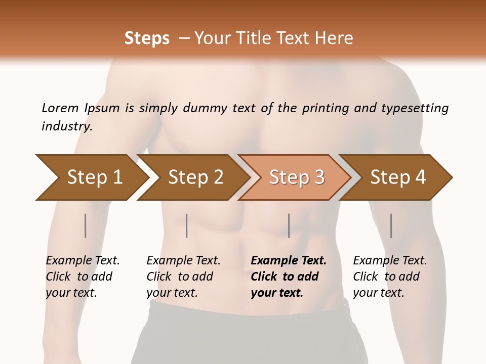 Sport And Health Body Of Young Muscular Man. Isolated On White. PowerPoint Template