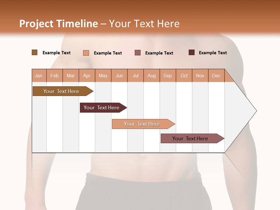 Sport And Health Body Of Young Muscular Man. Isolated On White. PowerPoint Template