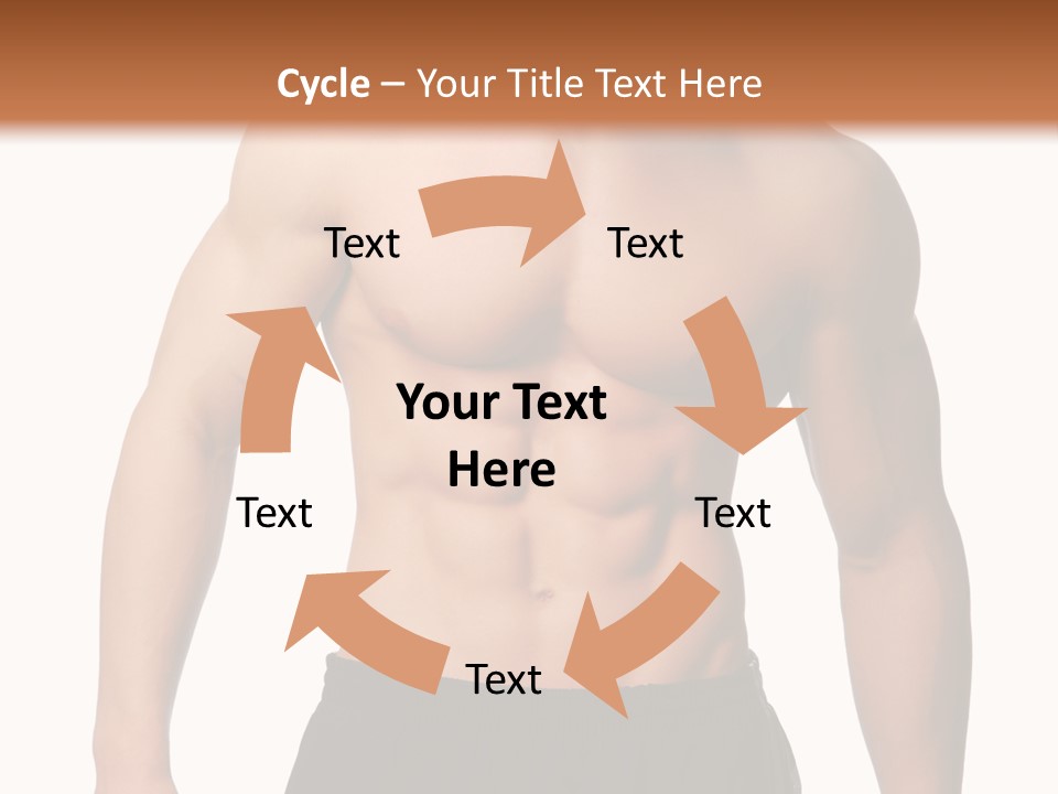 Sport And Health Body Of Young Muscular Man. Isolated On White. PowerPoint Template