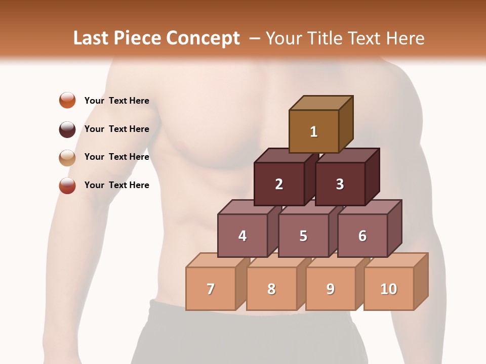 Sport And Health Body Of Young Muscular Man. Isolated On White. PowerPoint Template