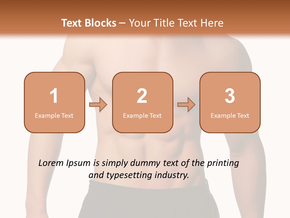 Sport And Health Body Of Young Muscular Man. Isolated On White. PowerPoint Template