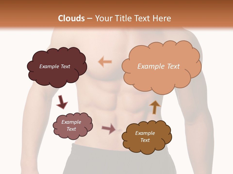 Sport And Health Body Of Young Muscular Man. Isolated On White. PowerPoint Template