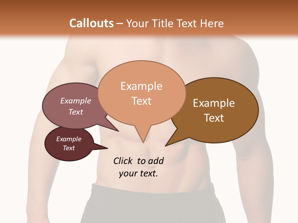 Sport And Health Body Of Young Muscular Man. Isolated On White. PowerPoint Template