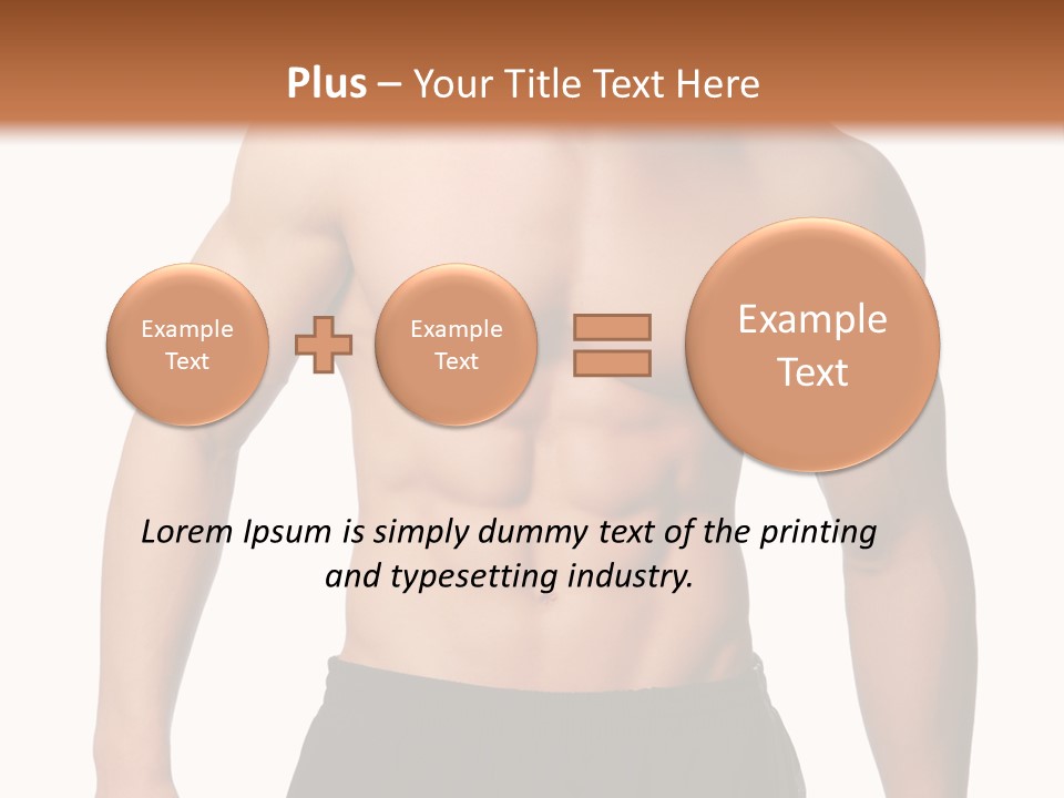 Sport And Health Body Of Young Muscular Man. Isolated On White. PowerPoint Template