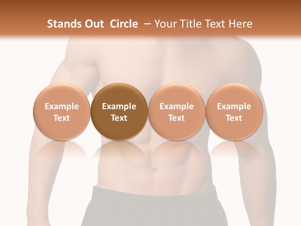 Sport And Health Body Of Young Muscular Man. Isolated On White. PowerPoint Template