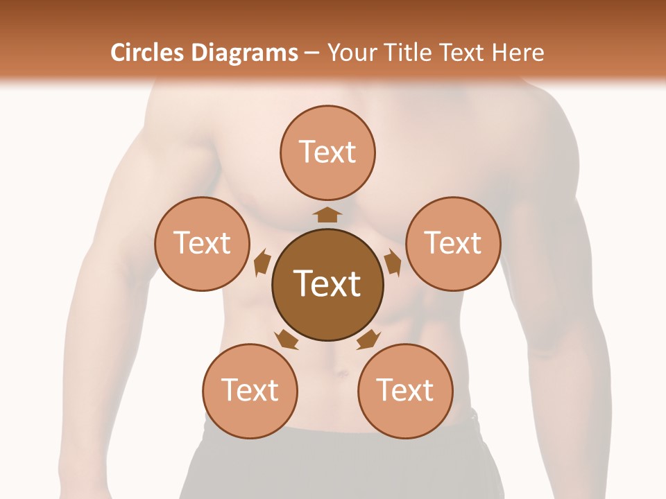 Sport And Health Body Of Young Muscular Man. Isolated On White. PowerPoint Template