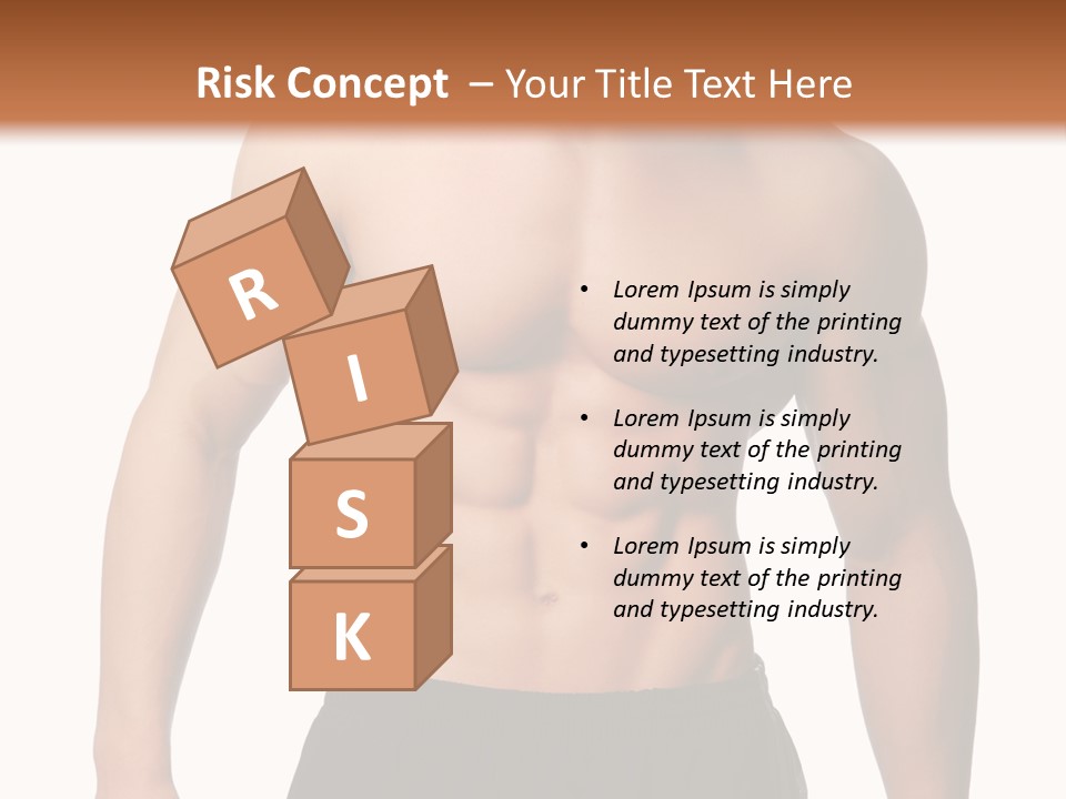 Sport And Health Body Of Young Muscular Man. Isolated On White. PowerPoint Template