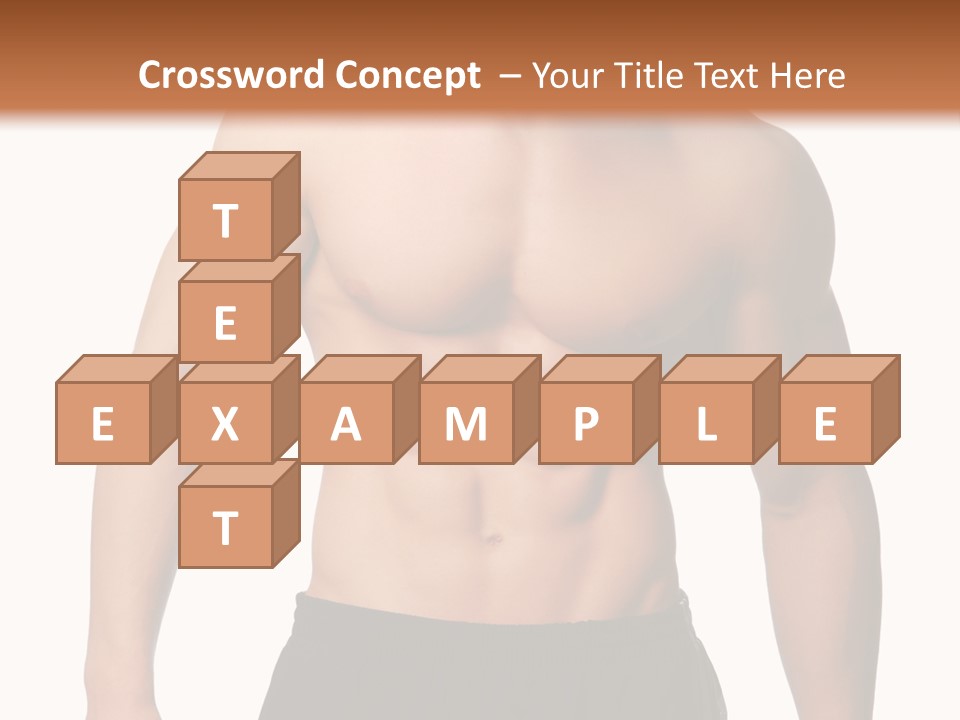 Sport And Health Body Of Young Muscular Man. Isolated On White. PowerPoint Template