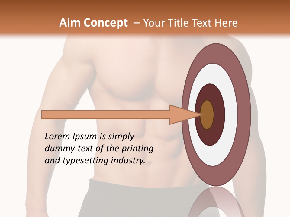 Sport And Health Body Of Young Muscular Man. Isolated On White. PowerPoint Template