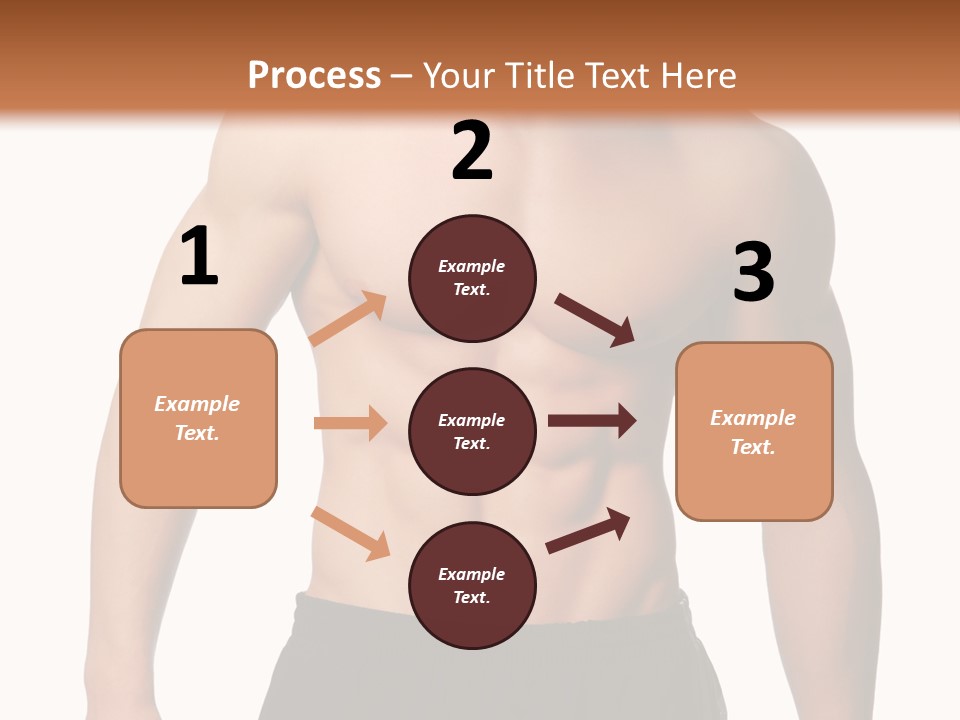 Sport And Health Body Of Young Muscular Man. Isolated On White. PowerPoint Template