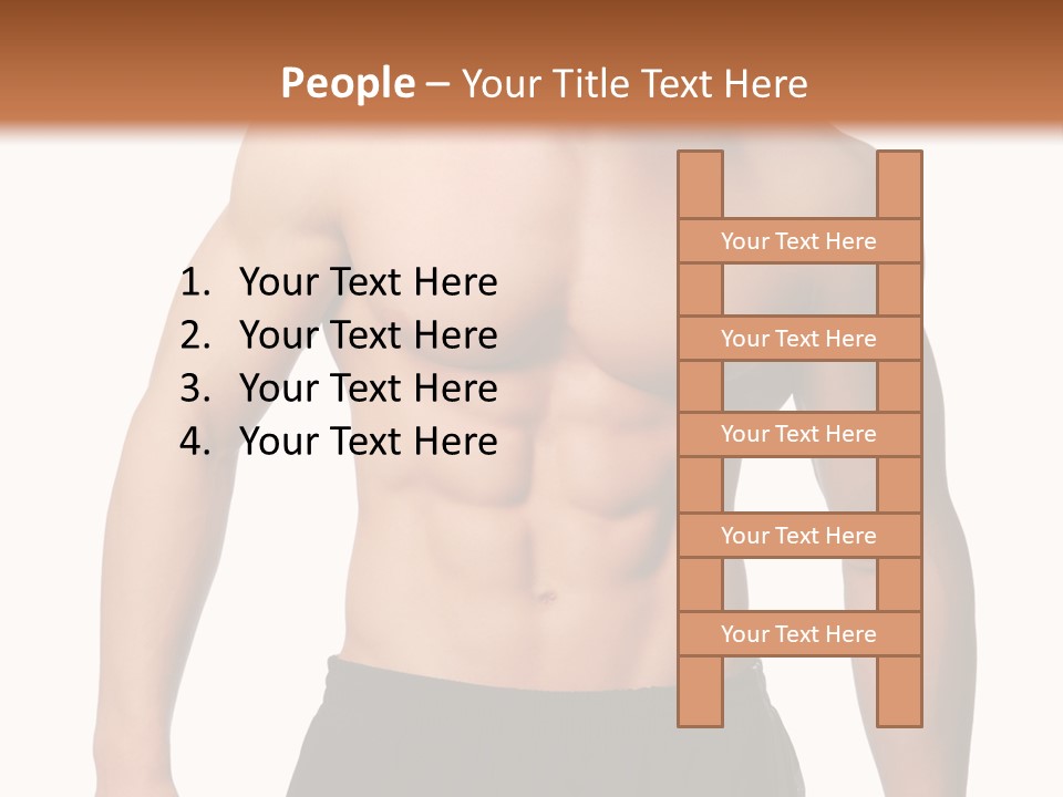 Sport And Health Body Of Young Muscular Man. Isolated On White. PowerPoint Template