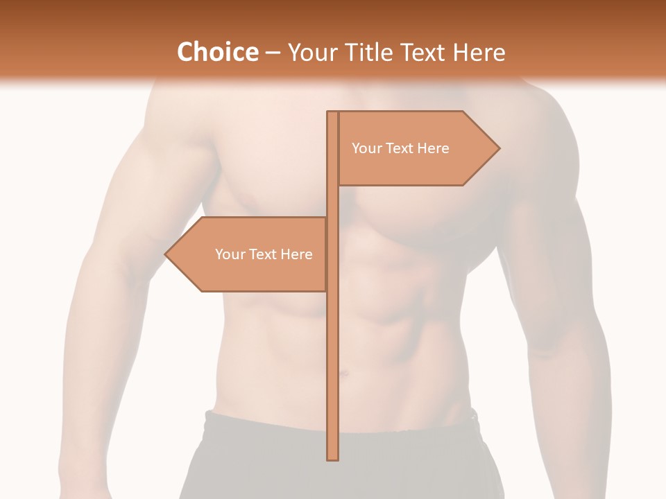 Sport And Health Body Of Young Muscular Man. Isolated On White. PowerPoint Template