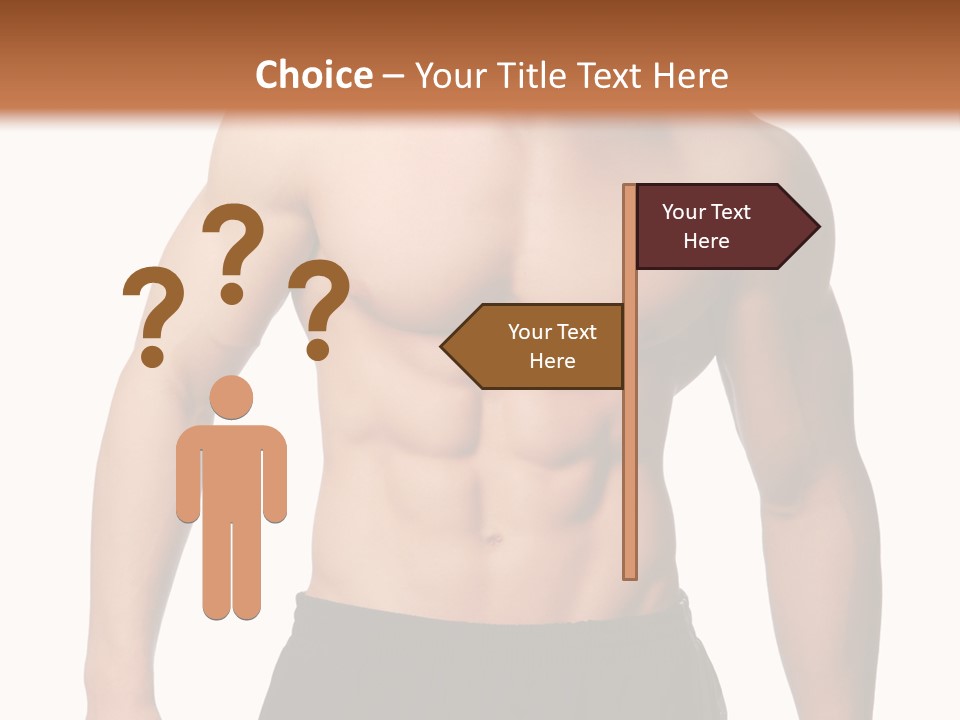 Sport And Health Body Of Young Muscular Man. Isolated On White. PowerPoint Template