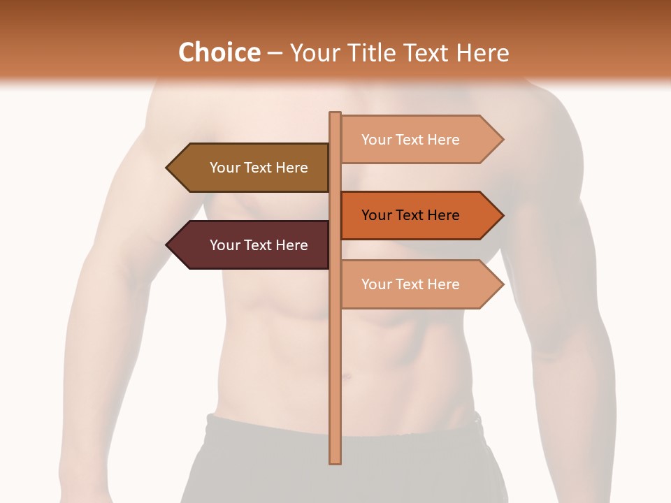 Sport And Health Body Of Young Muscular Man. Isolated On White. PowerPoint Template