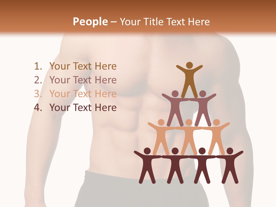 Sport And Health Body Of Young Muscular Man. Isolated On White. PowerPoint Template