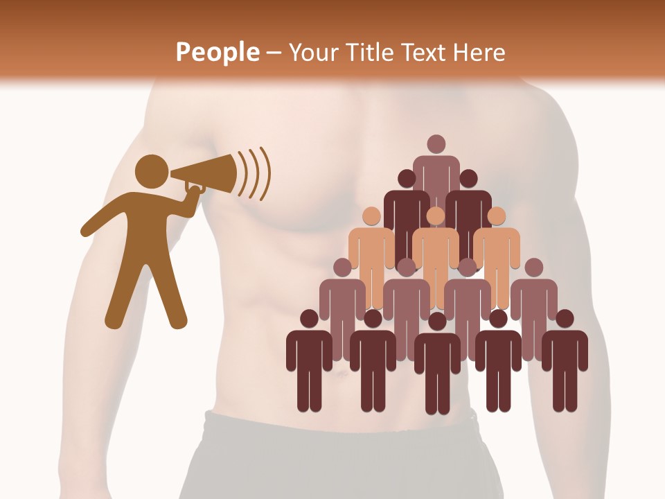 Sport And Health Body Of Young Muscular Man. Isolated On White. PowerPoint Template