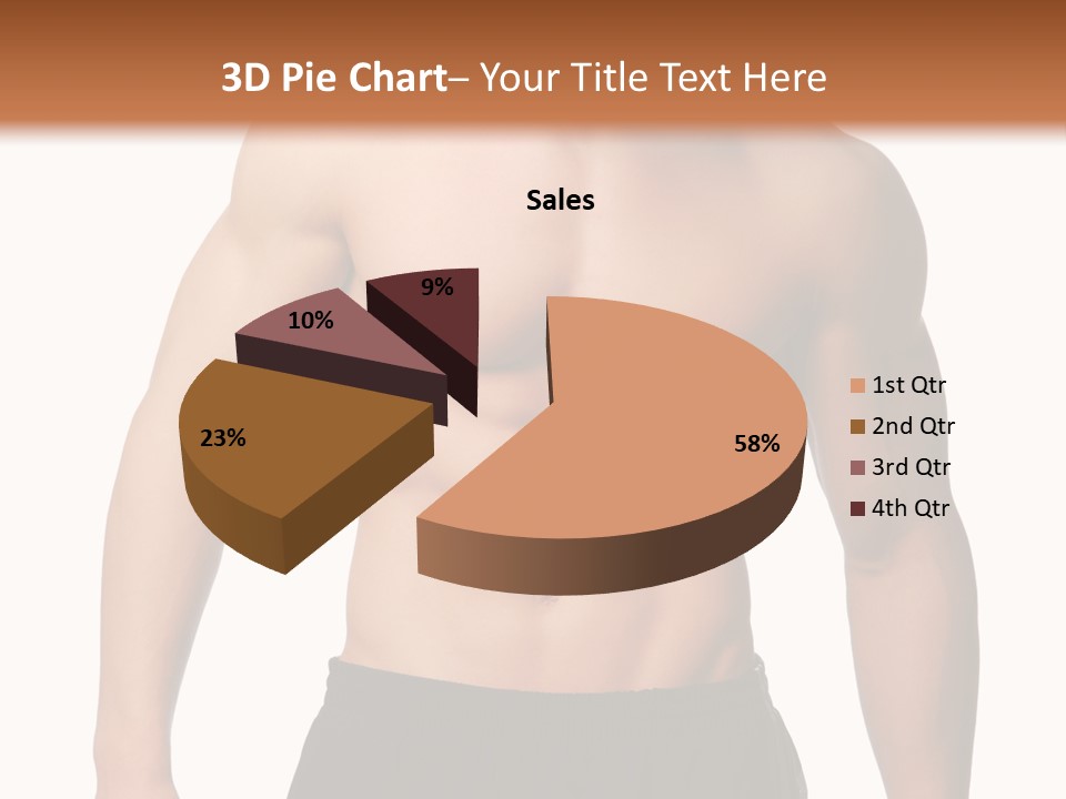 Sport And Health Body Of Young Muscular Man. Isolated On White. PowerPoint Template