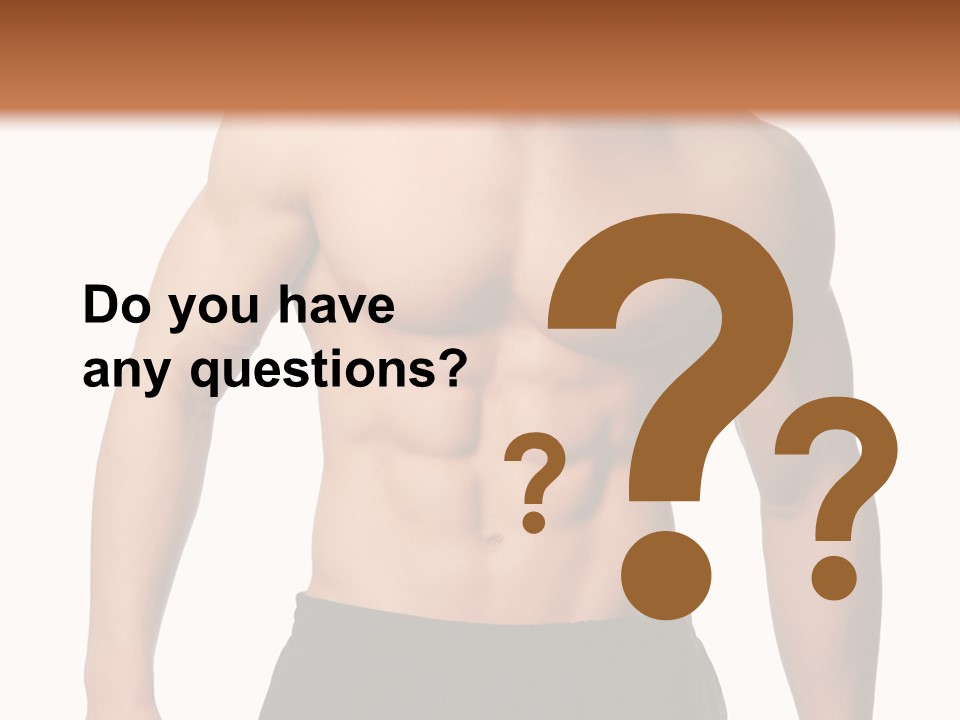 Sport And Health Body Of Young Muscular Man. Isolated On White. PowerPoint Template