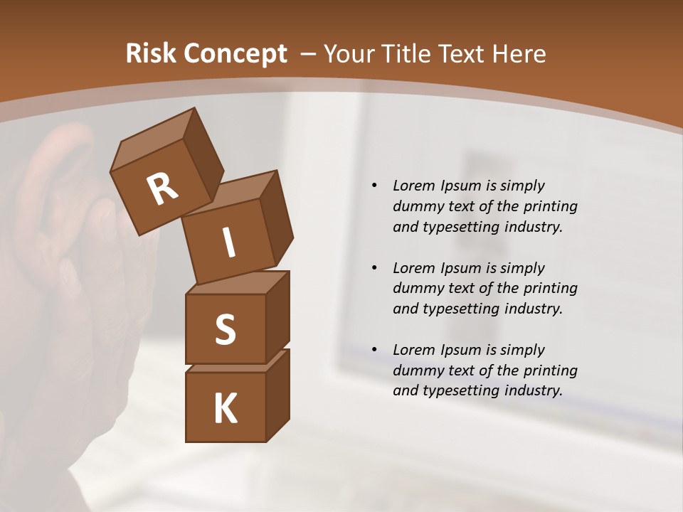 Man Looking At Computer Screen PowerPoint Template