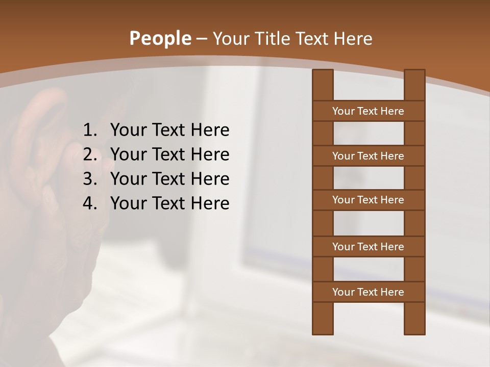 Man Looking At Computer Screen PowerPoint Template