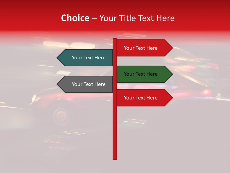 The Brisk Night Movement At Centre Of The Big City PowerPoint Template