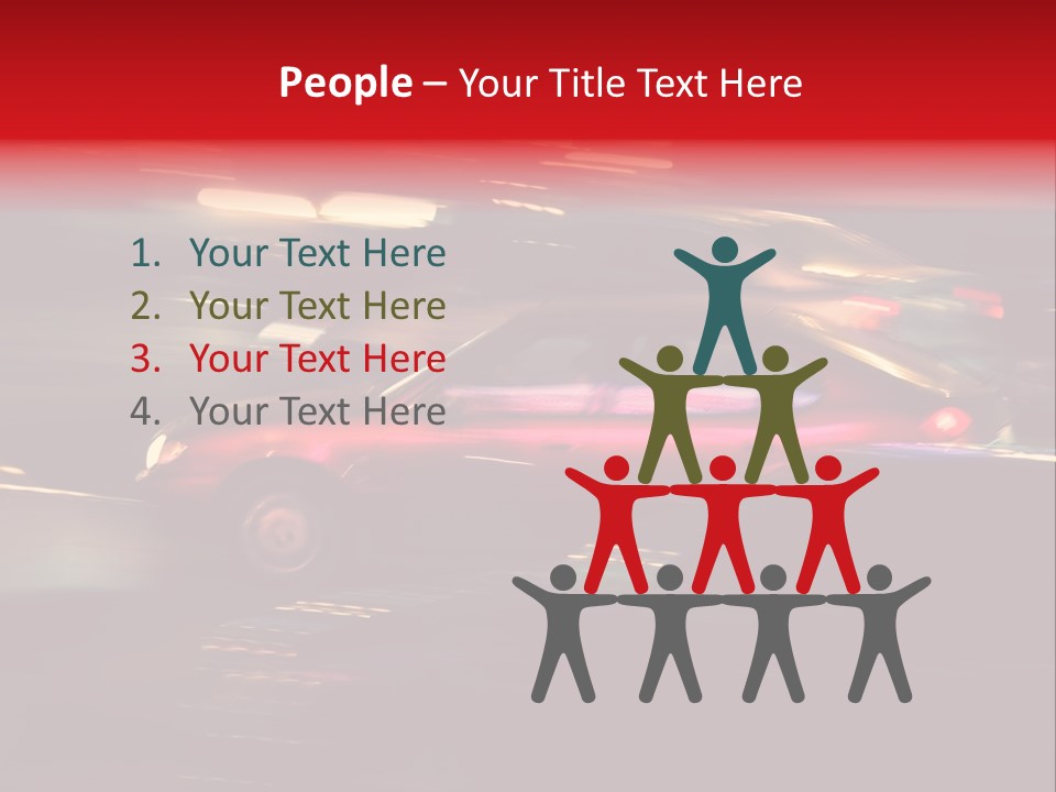 The Brisk Night Movement At Centre Of The Big City PowerPoint Template