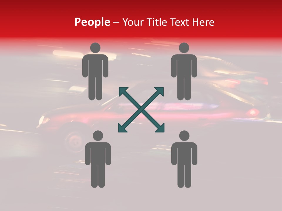 The Brisk Night Movement At Centre Of The Big City PowerPoint Template