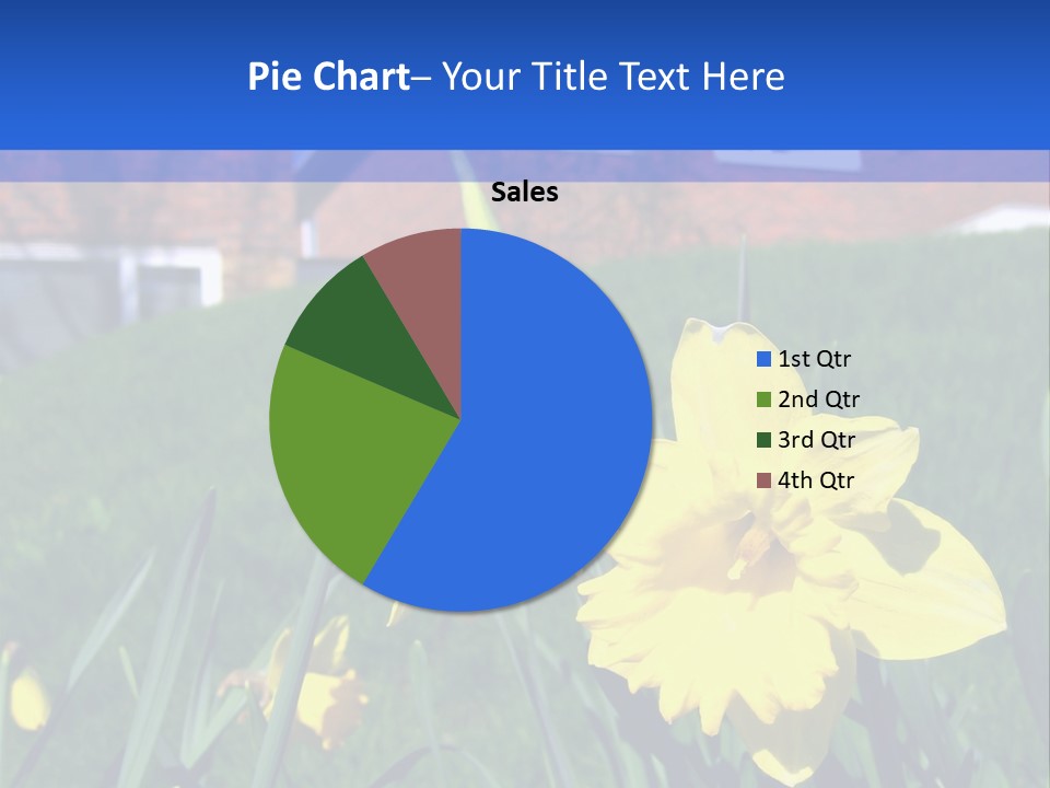 Yellow Daffodils With Blurred British Houses In The Background PowerPoint Template