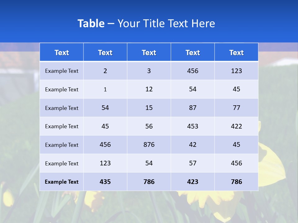 Yellow Daffodils With Blurred British Houses In The Background PowerPoint Template