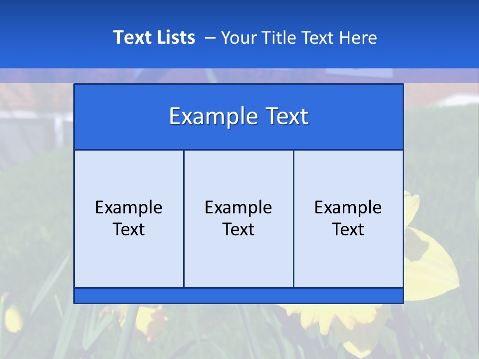 Yellow Daffodils With Blurred British Houses In The Background PowerPoint Template