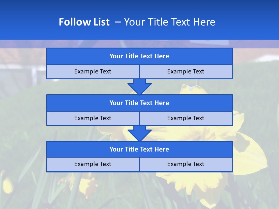 Yellow Daffodils With Blurred British Houses In The Background PowerPoint Template