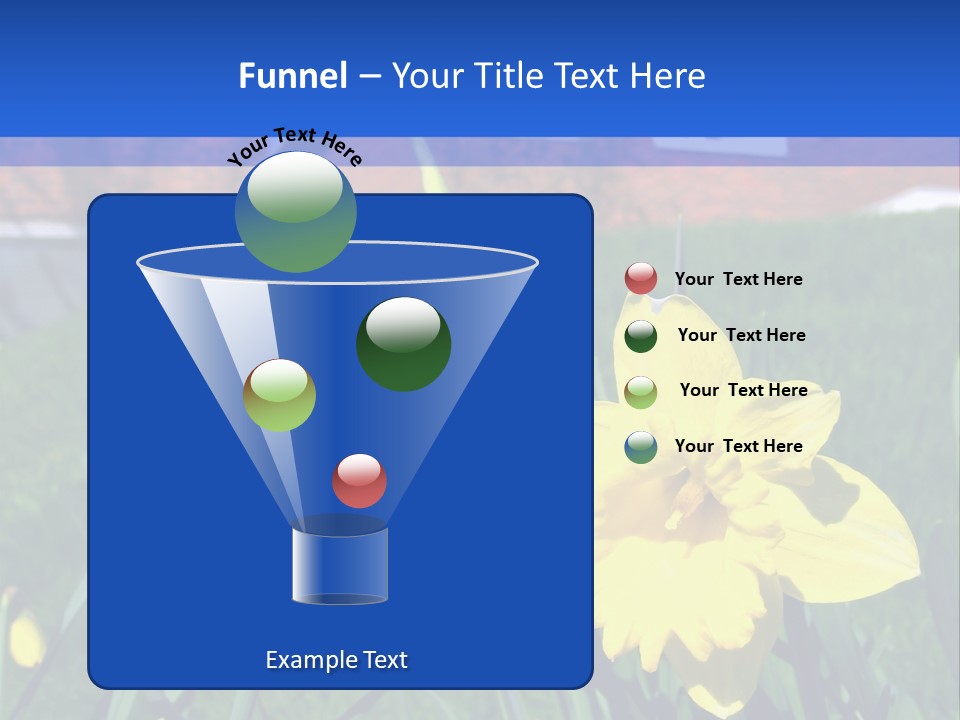 Yellow Daffodils With Blurred British Houses In The Background PowerPoint Template