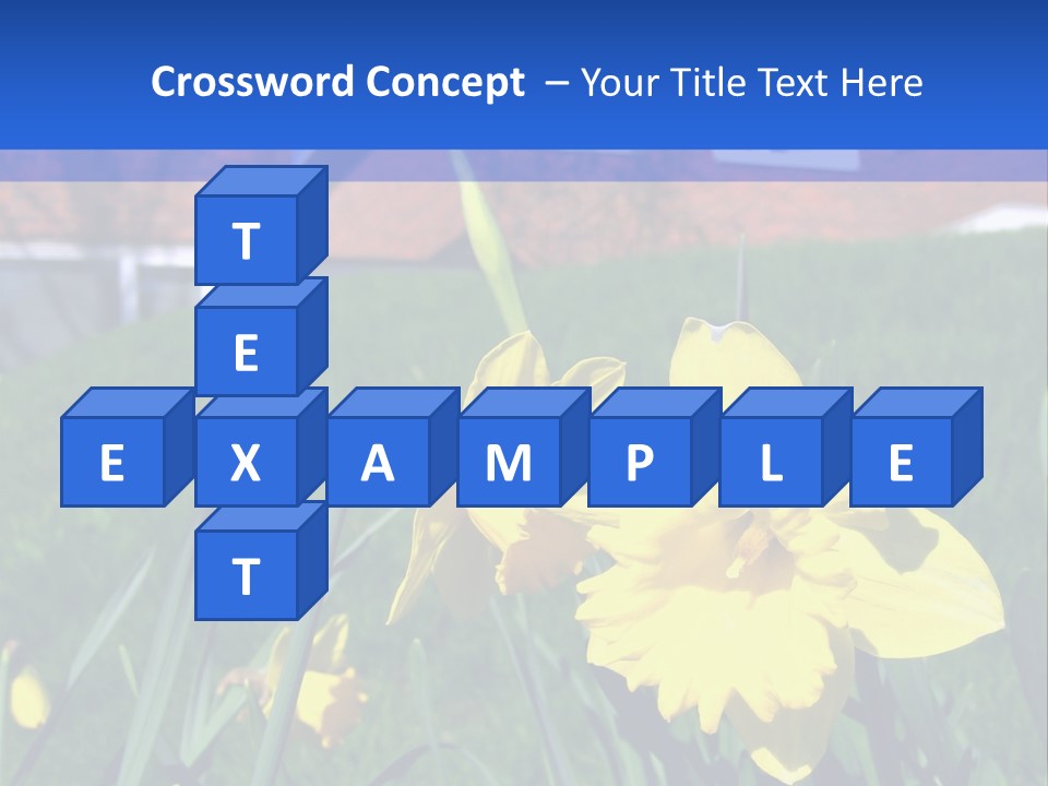 Yellow Daffodils With Blurred British Houses In The Background PowerPoint Template