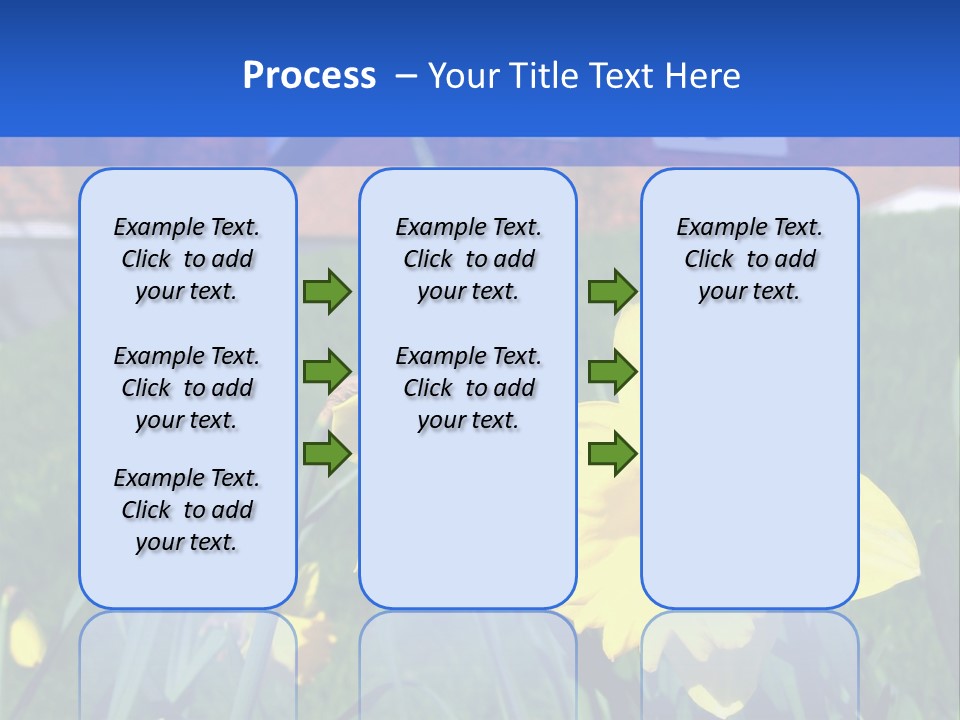 Yellow Daffodils With Blurred British Houses In The Background PowerPoint Template