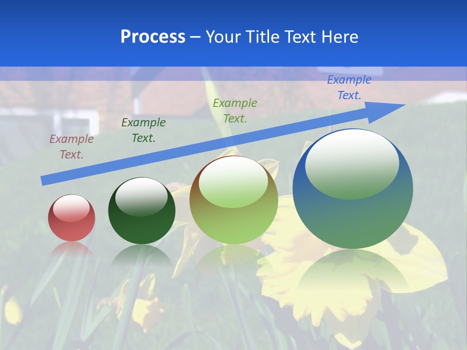 Yellow Daffodils With Blurred British Houses In The Background PowerPoint Template