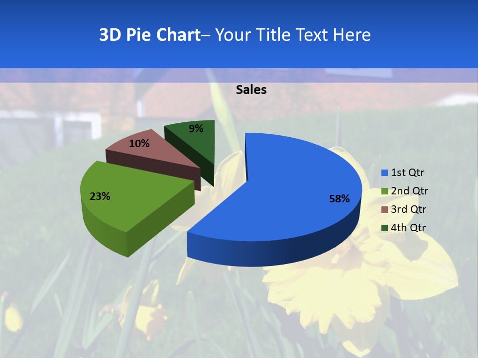 Yellow Daffodils With Blurred British Houses In The Background PowerPoint Template