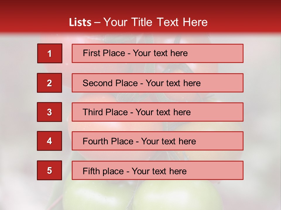 A Bunch Of Tomatoes On A Plant With A Red Background PowerPoint Template