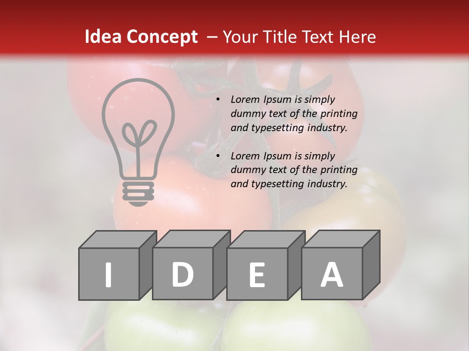 A Bunch Of Tomatoes On A Plant With A Red Background PowerPoint Template