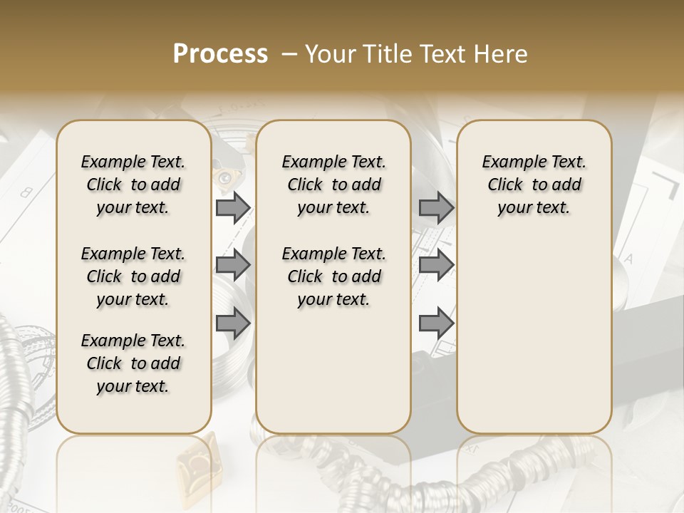 Lathe Tool, Drill And Workpiece Laid On The Blueprint PowerPoint Template
