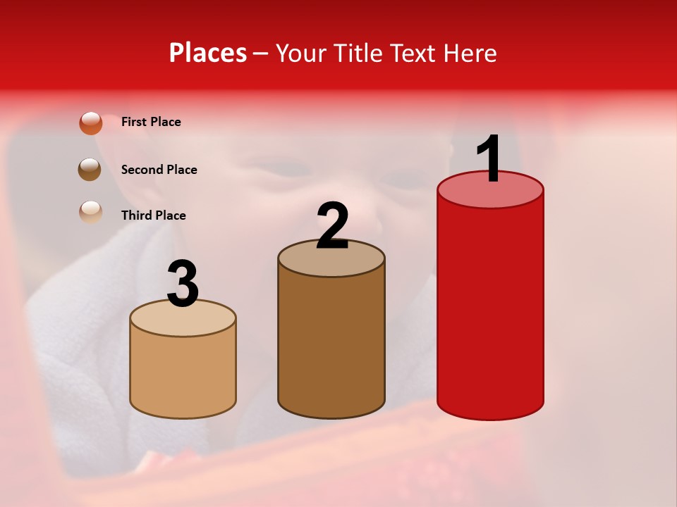 Baby Seeing Self In Mirror PowerPoint Template