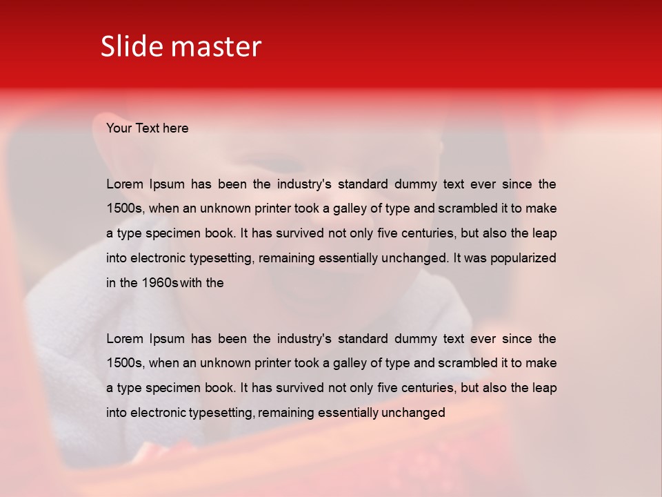 Baby Seeing Self In Mirror PowerPoint Template