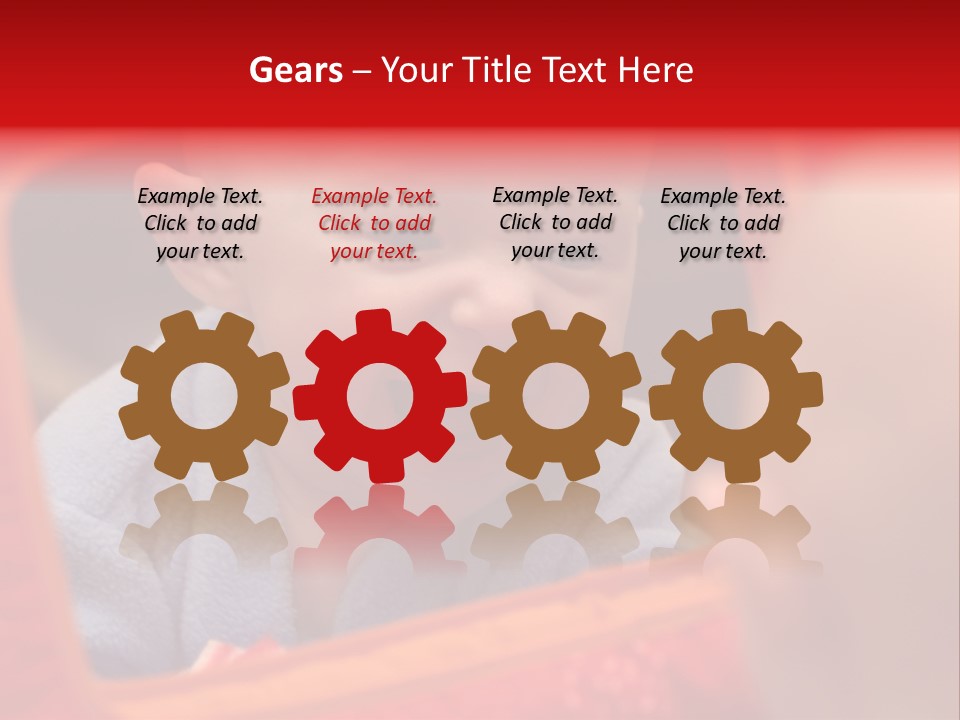 Baby Seeing Self In Mirror PowerPoint Template